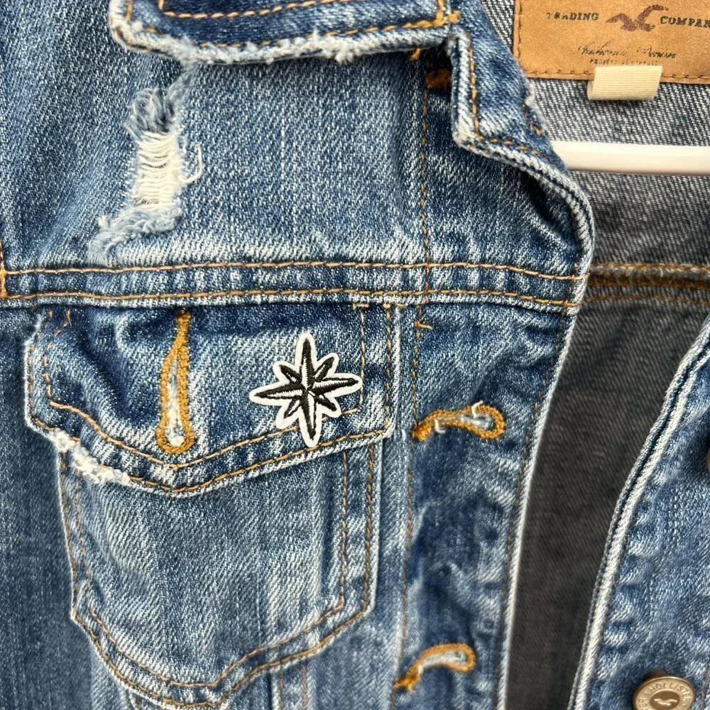 Girls Hollister Blue jean Vest size XS
